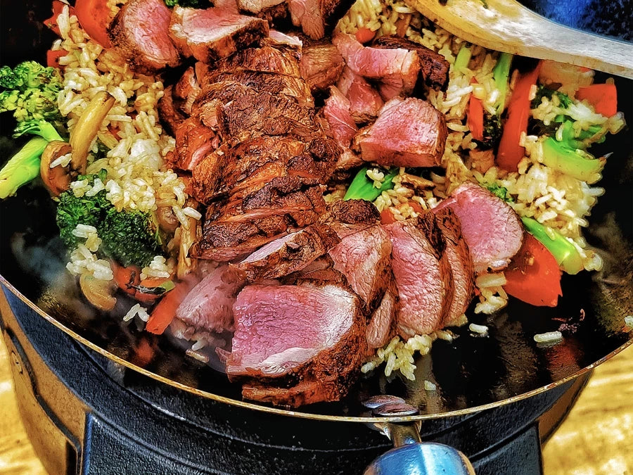 Duck with rice and vegetables in HOT WOK