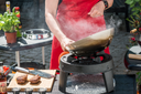 Wok pan using