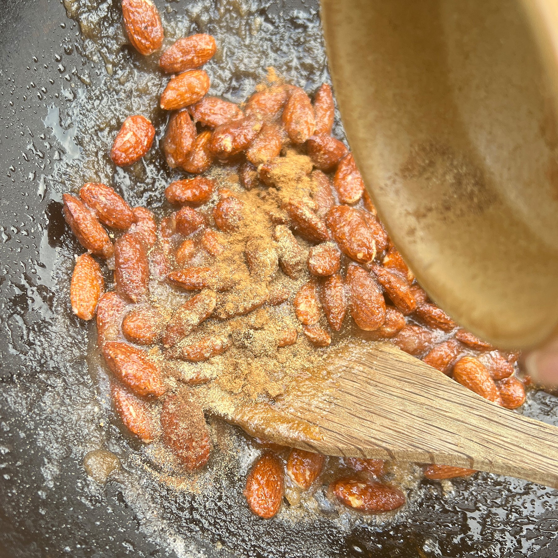 How to make Candied Almonds in a HOT WOK Gas stove